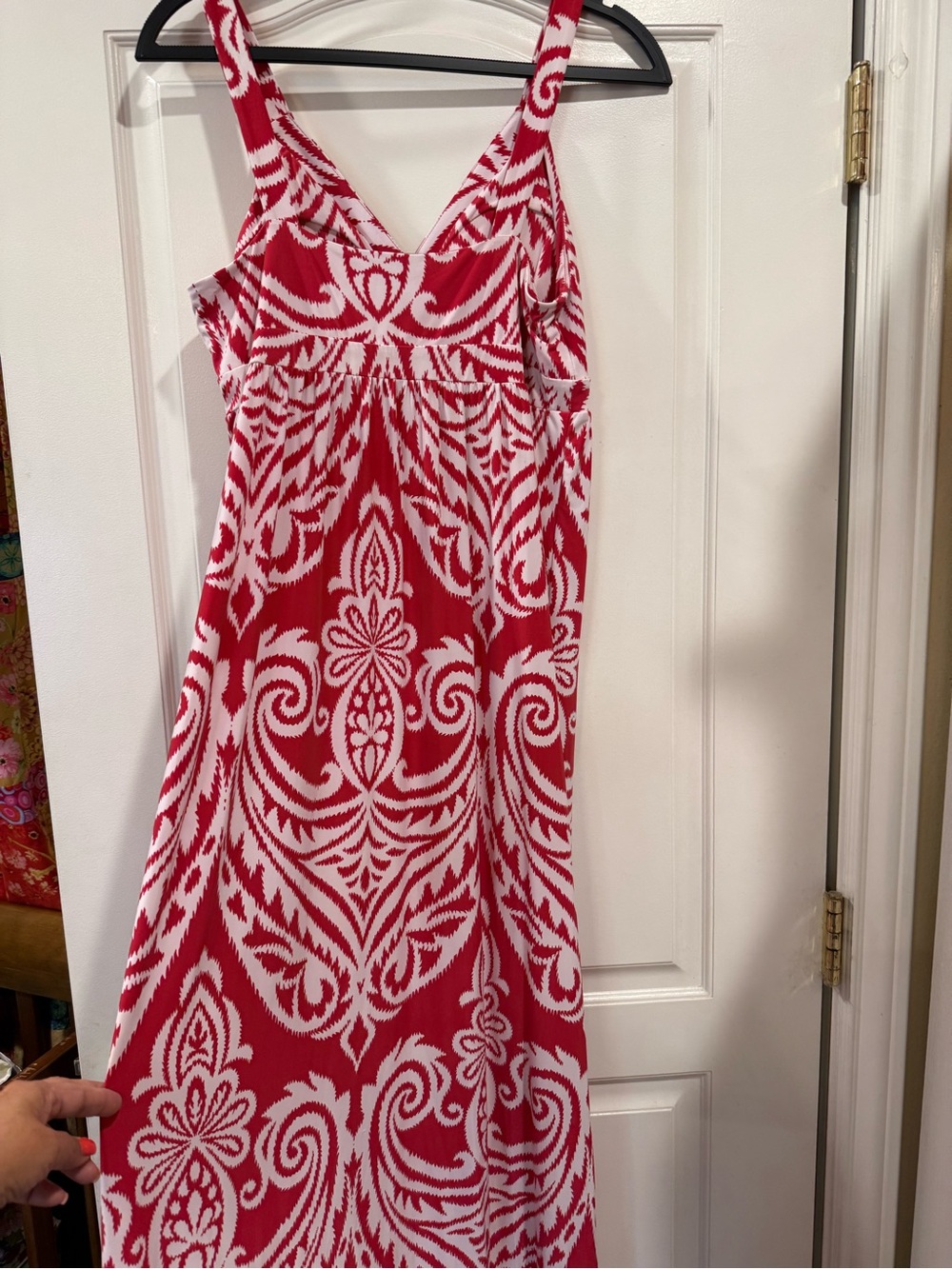 INC International Concepts Red and White Printed Maxi Dress